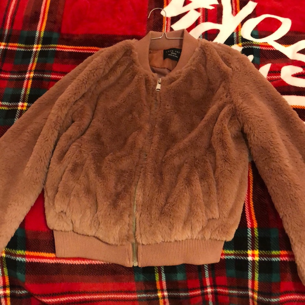 Auburn pink fur Boomer jacket